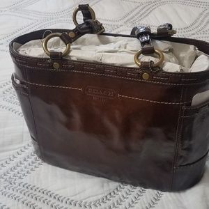 Coach Brown Patent Gal Tote